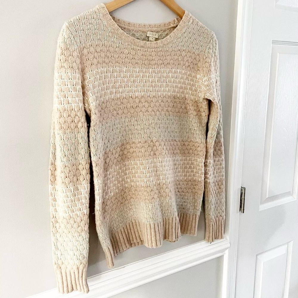 J. Crew Cream Knit Crewneck Sweater